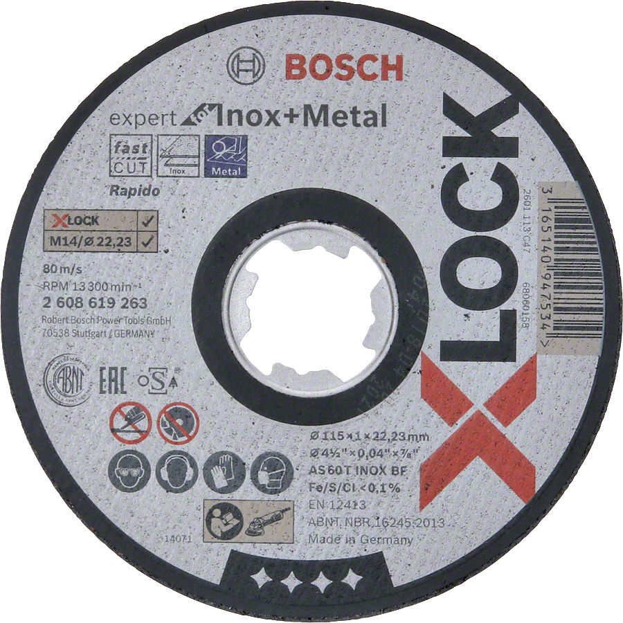 Bosch - X-LOCK - 115 * 1.0 mm Expert Series Flat Inox (Stainless Steel) Cutting Disc (Stone) - Rapido