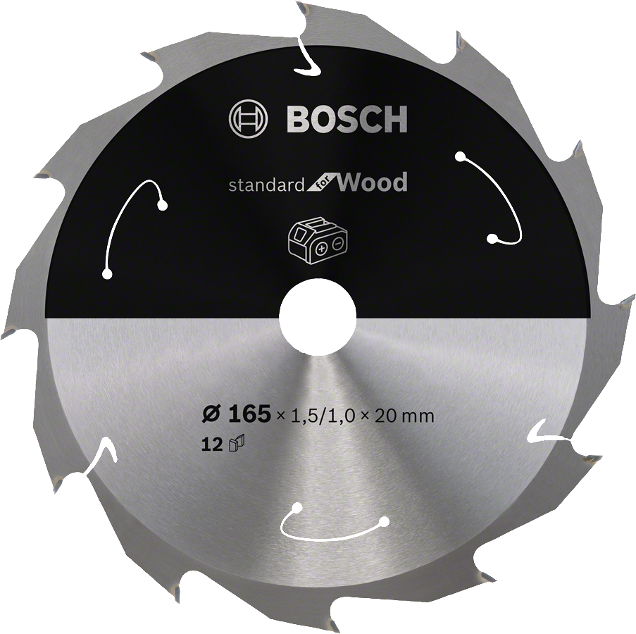 Bosch - Standard for Serisi Ahşap için Akülü Daire Testere Bıçağı 165*20 mm 12 Diş