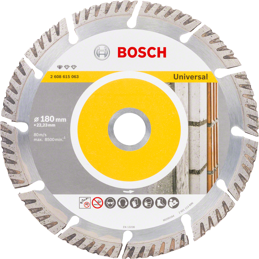 Bosch - Standard Seri Genel Yapı Malzemeleri İçin Elmas Kesme Diski 180 mm 10'lu Paket