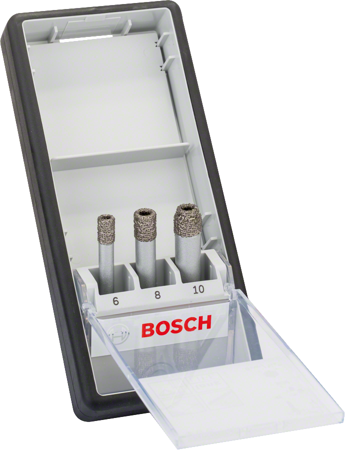 Bosch - Standard Series, Ceramic Dry Diamond Drill Set for Drill 3 Pieces 6/8/10*33 mm