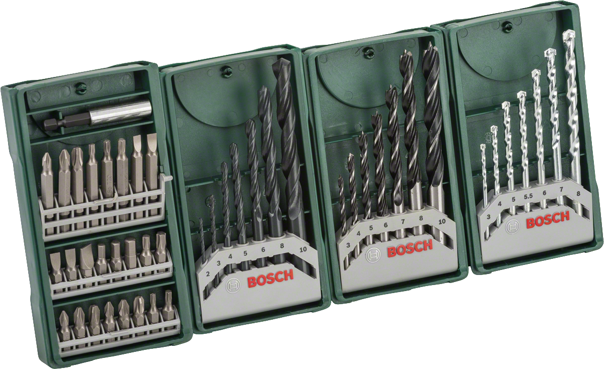 Bosch - X-Line Mini Wood, Concrete, Metal, Screwdriver Bit 3+1 Set