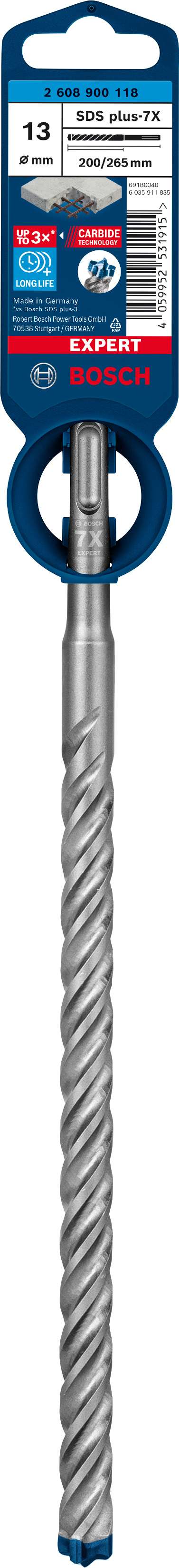 Bosch EXPERT- SDS-Plus-7X Series Hammer Drill Bit 13*265 mm