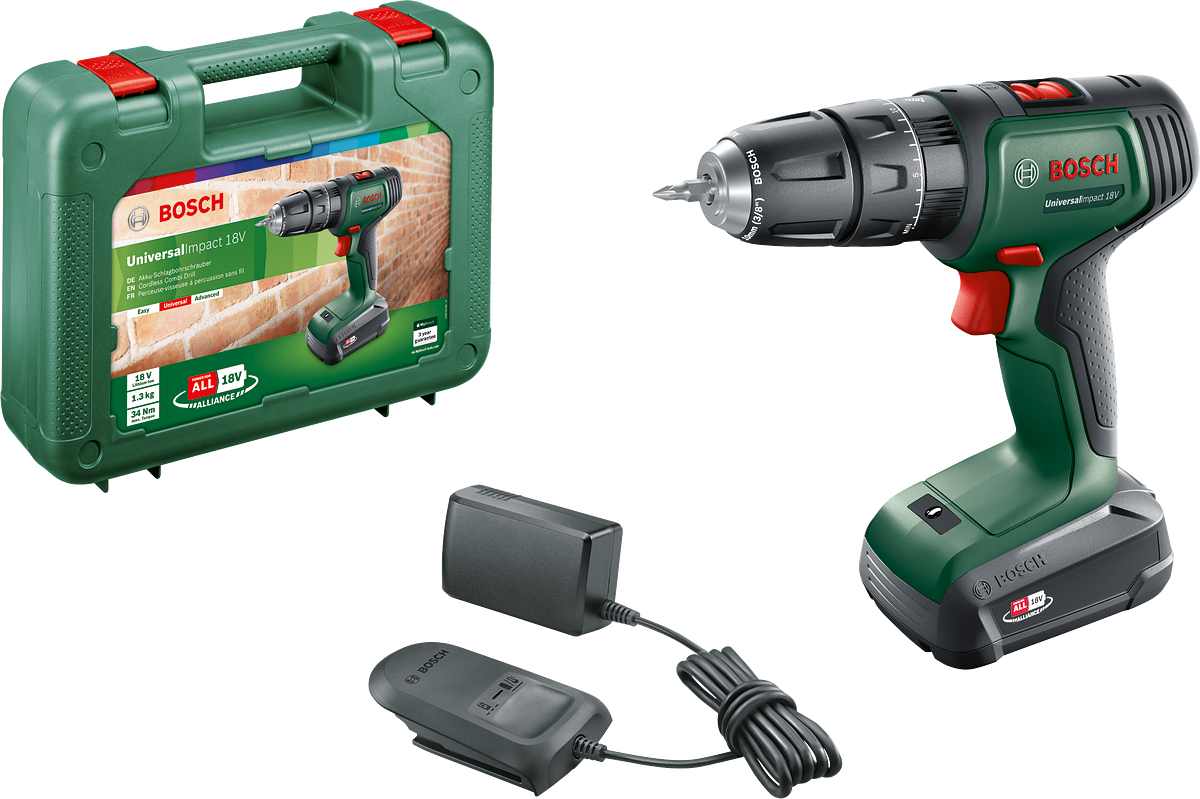 Bosch UniversalImpact 18 Single Cordless Impact Drill Driver (1 x 1.5Ah)