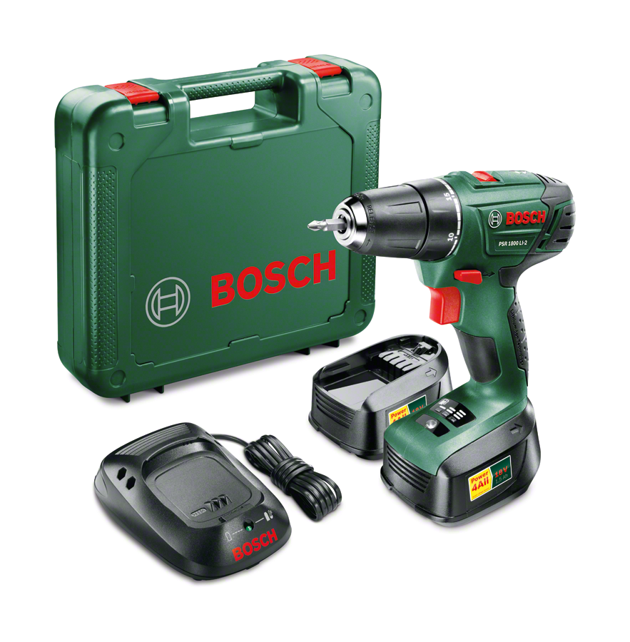 Bosch PSR 1800 LI-2 1.5 AH Cordless Drill/Driver (Dual Battery)