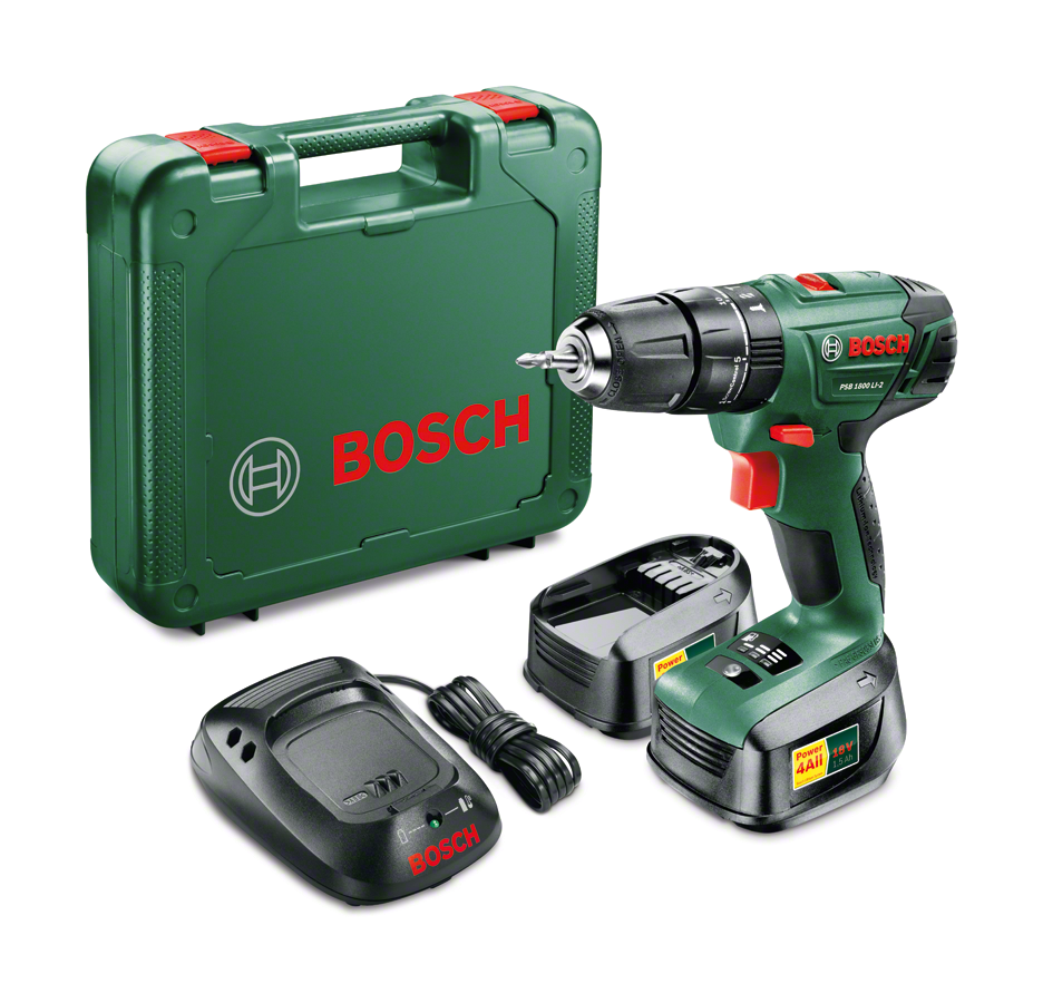 Bosch PSB 1800 LI-2 1.5 AH Cordless Impact Drill/Driver (Dual Battery)