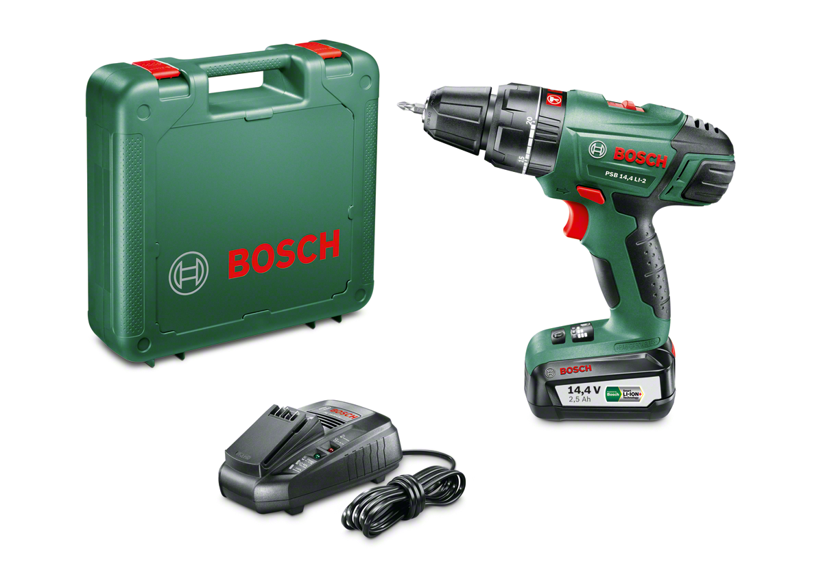 Bosch PSB 14,4 LI-2 Tek Akü 2,5 Ah Akülü Darbeli Delme/Vidalama Makinesi