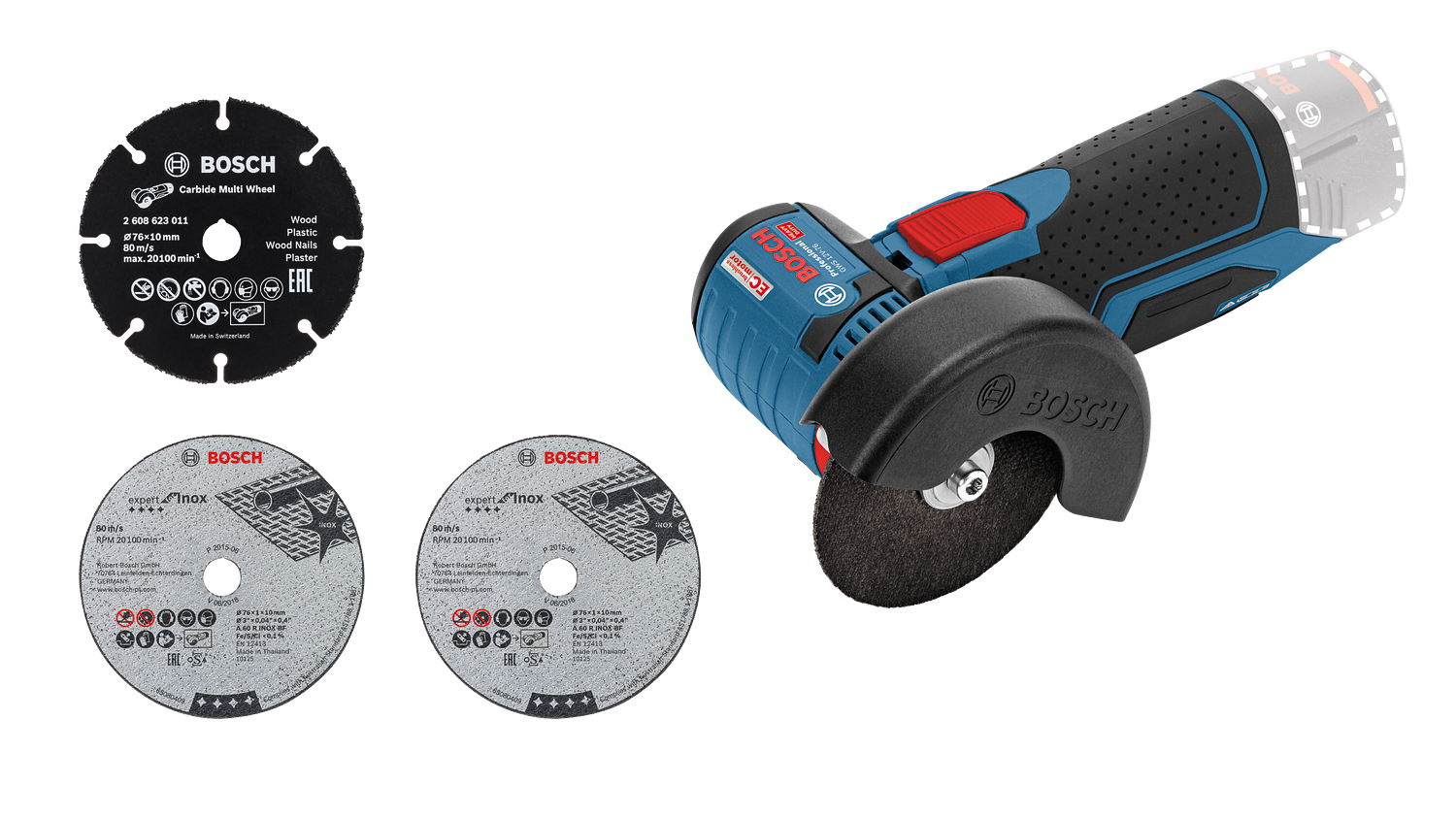 Bosch Professional GWS 12V-76 (Solo) Cordless Angle Grinder (76mm)