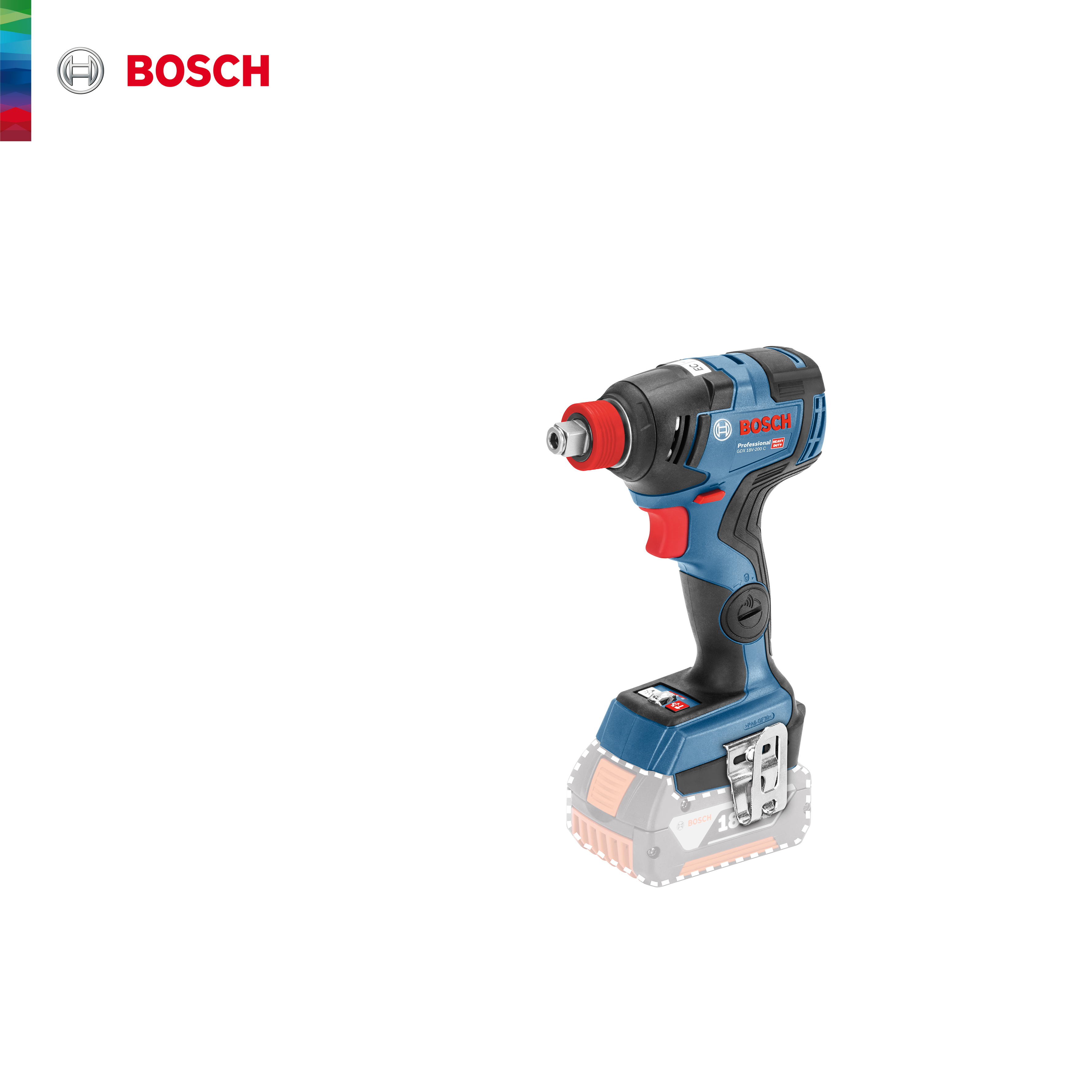 Bosch Professional GDX 18V-200 C (Solo) Cordless Impact Wrench