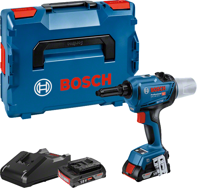 Bosch Professional GRG 18V-16 C (2x4.0 Ah, L-BOXX) Cordless Rivet Gun