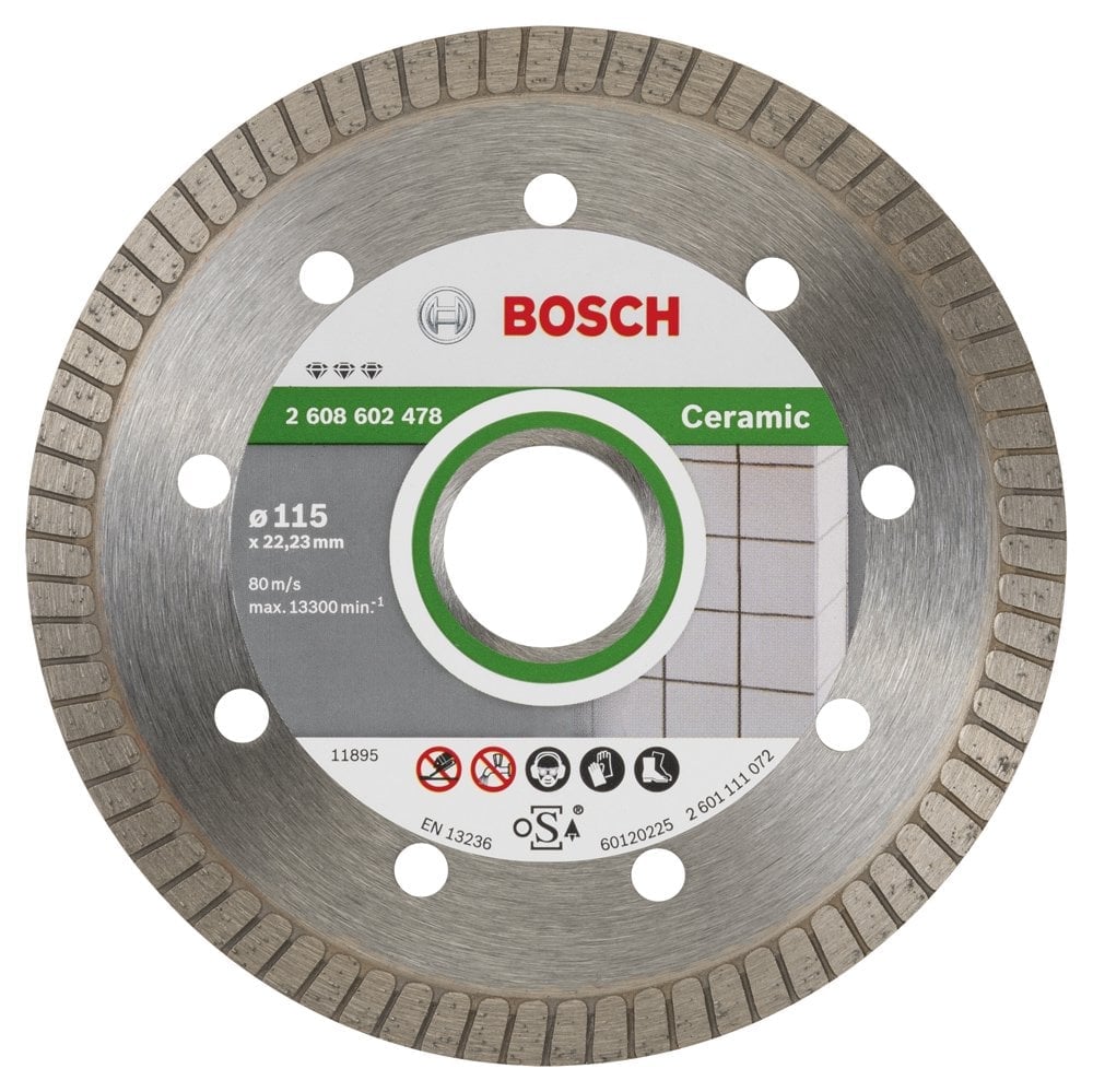 Bosch - Best Series For Ceramics, Extra Clean Cut Turbo Segment Diamond Cutting Disc 115 mm