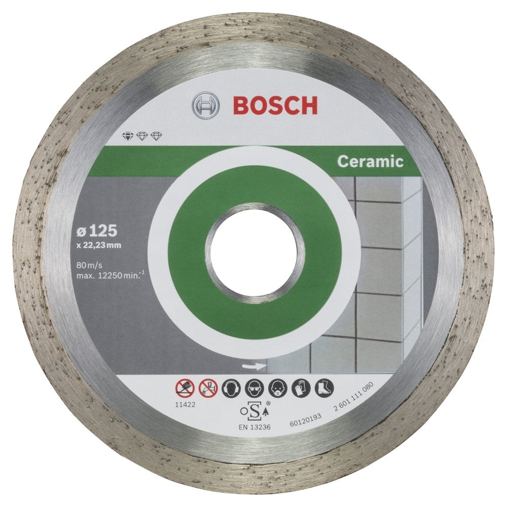 Bosch - Standard Series For Ceramics, 9+1 Diamond Cutting Disc Set 125mm