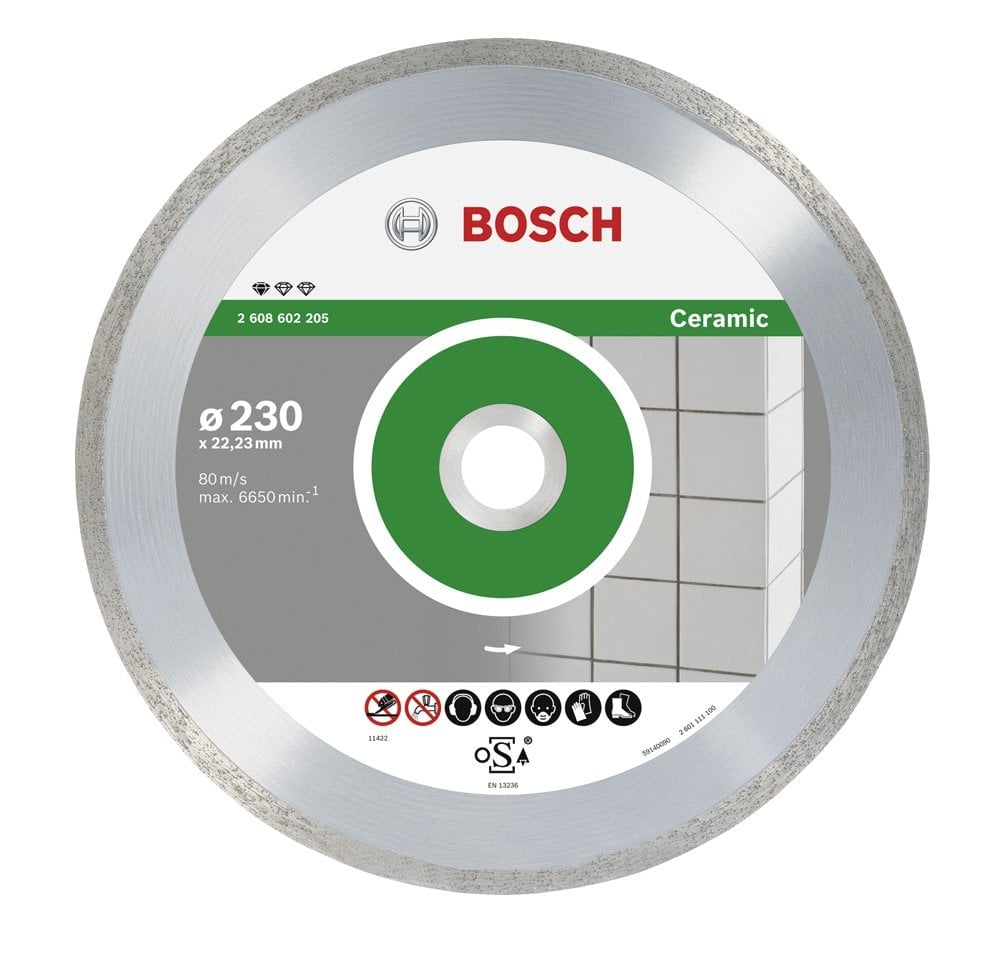 Bosch - Standard Series For Ceramics, 9+1 Diamond Cutting Disc Set 230 mm