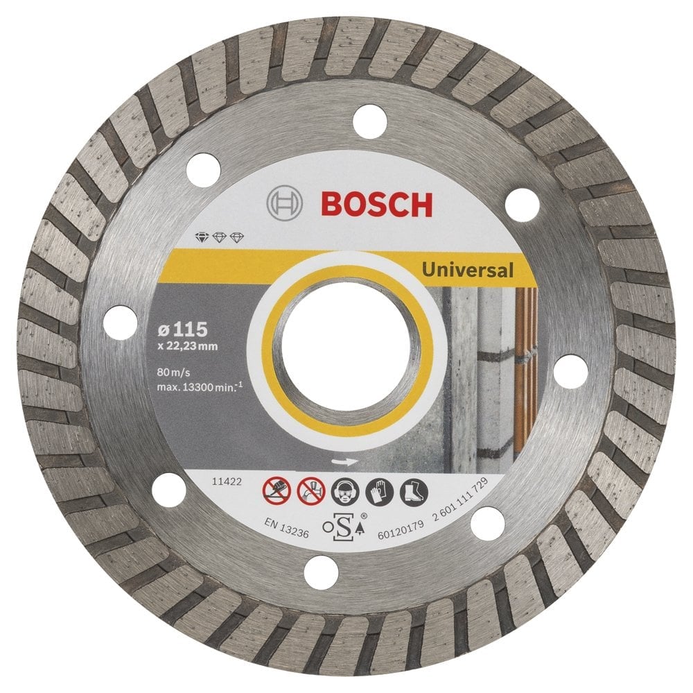 Bosch - Standard Series Turbo Segmented 9+1 Diamond Cutting Disc Set for General Building Materials 115 mm