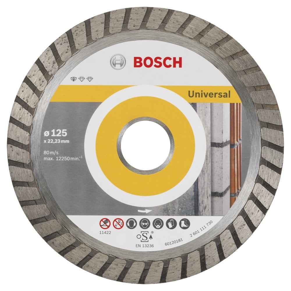 Bosch - Standard Seri Genel Yapı Malzemeleri İçin Turbo Segmanlı 9+1 Elmas Kesme Diski Set 125 mm