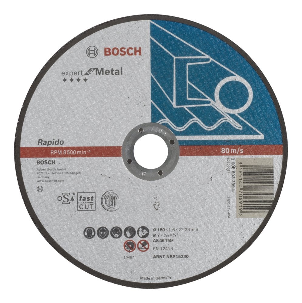 Bosch - 180 * 1.6 mm Expert Series Flat Metal Cutting Disc (Stone) - Rapido