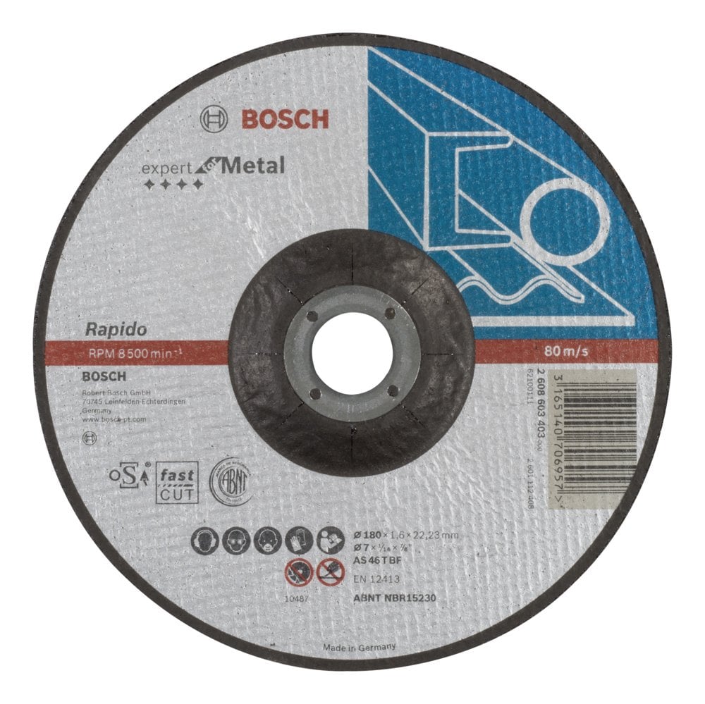 Bosch - 180 * 1.6mm Expert Series Curved Metal Cutting Disc (Stone) - Rapido