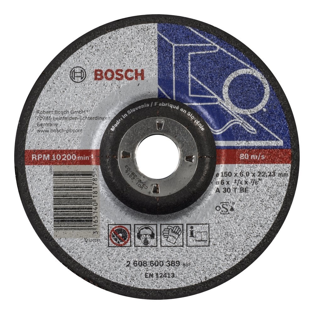 Bosch - 150 * 6.0 mm Expert Series Curved Metal Grinding Disc (Stone)