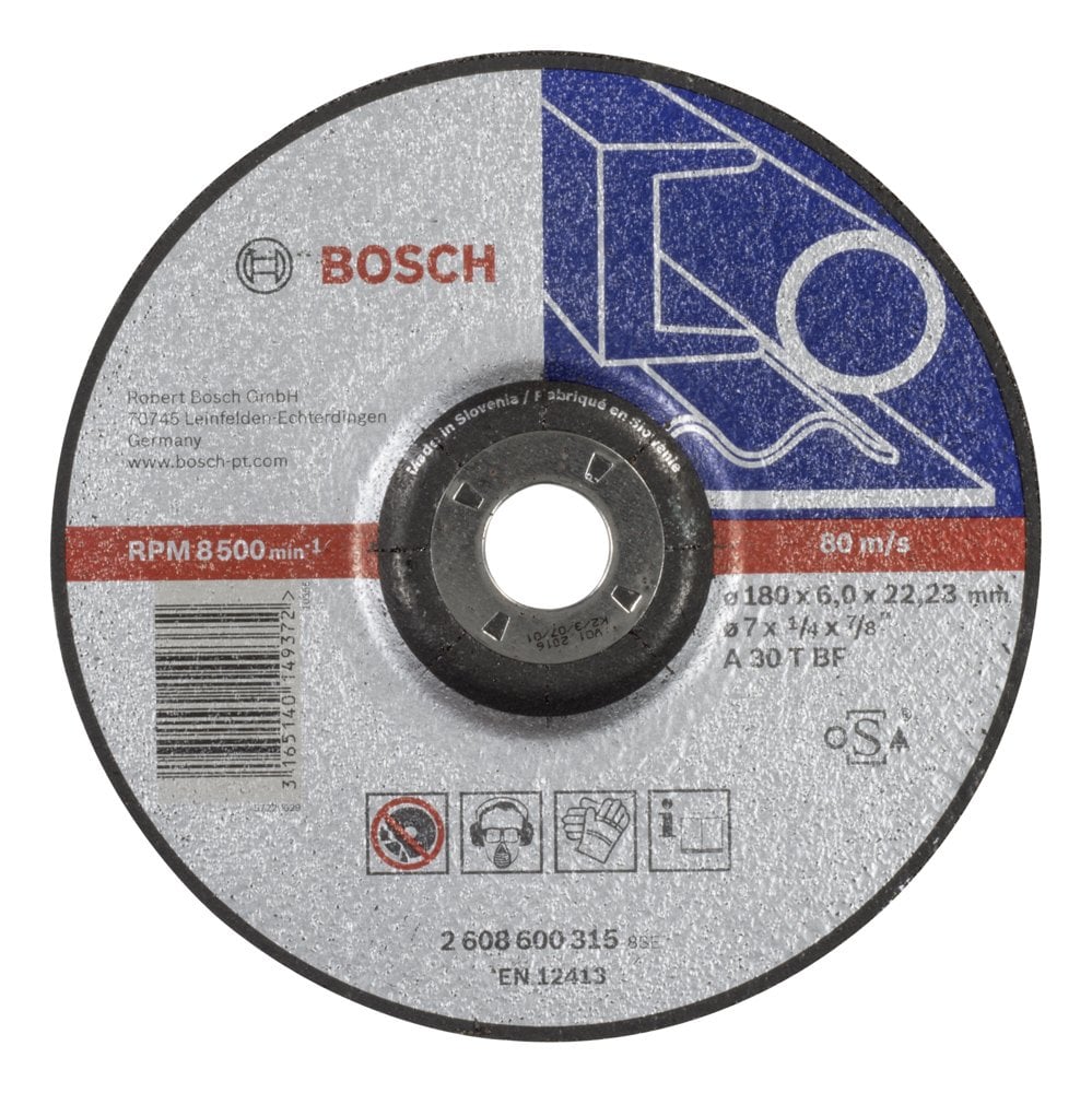 Bosch - 180 * 6.0 mm Expert Series Curved Metal Grinding Disc (Stone)