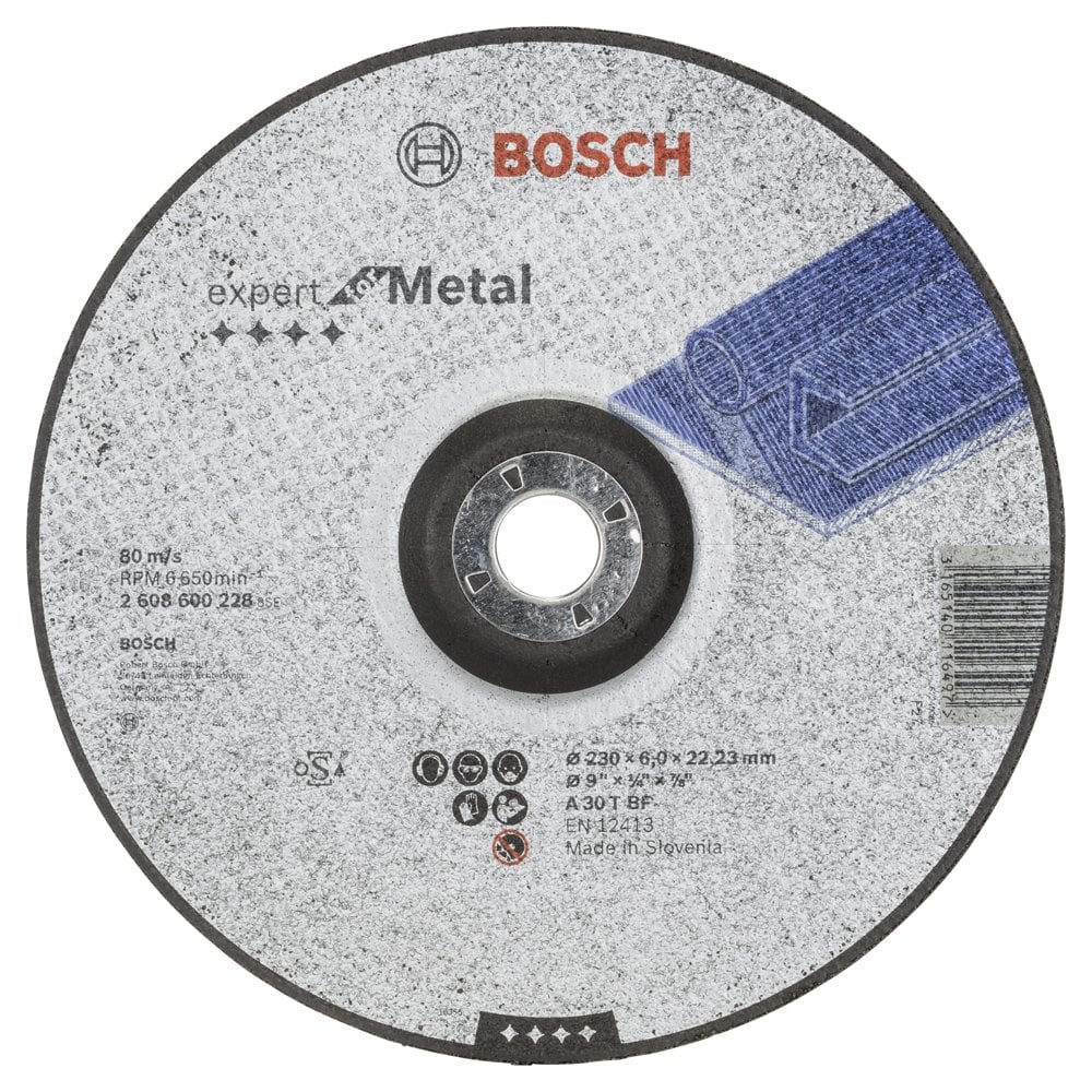 Bosch - 230 * 6.0 mm Expert Series Curved Metal Grinding Disc (Stone)