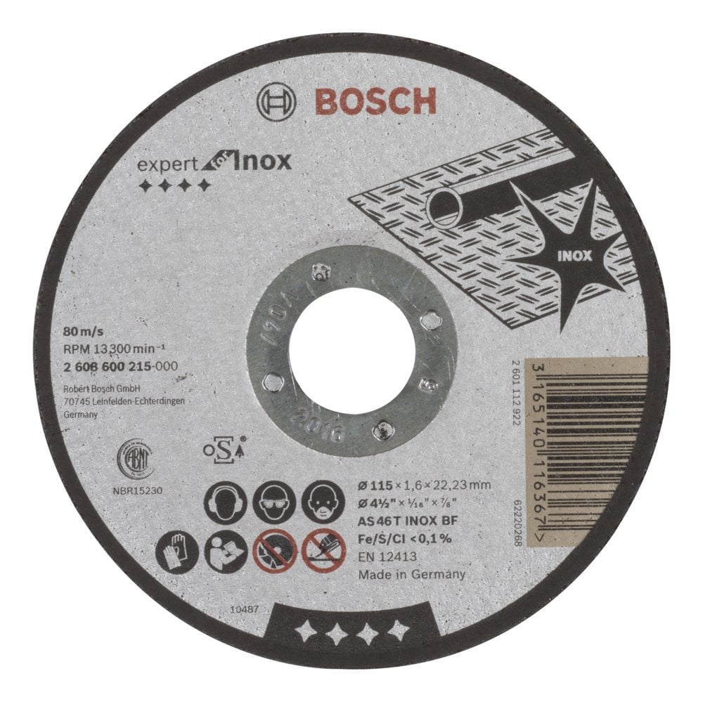 Bosch - 115 * 1.6 mm Expert Series Flat Inox (Stainless Steel) Cutting Disc (Stone)