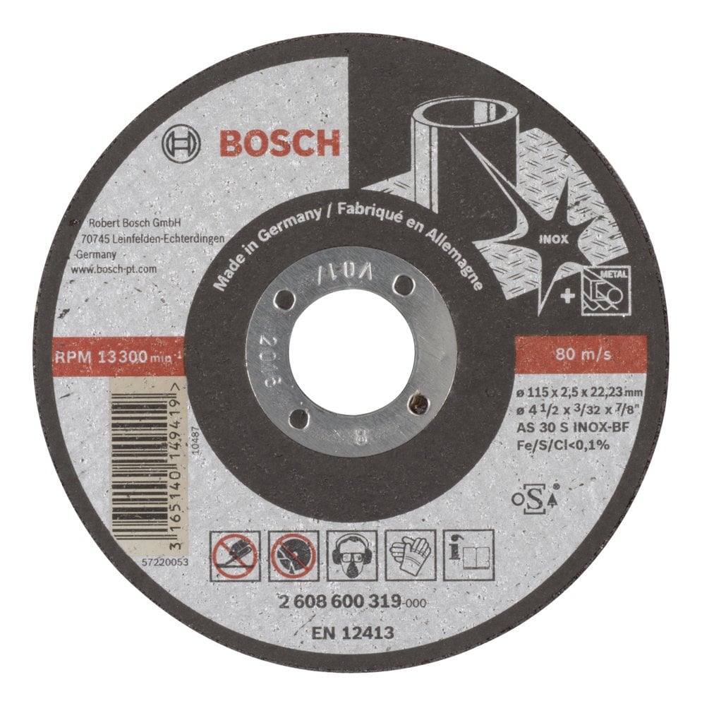 Bosch - 115 * 2.5 mm Expert Series Flat Inox (Stainless Steel) Cutting Disc (Stone)