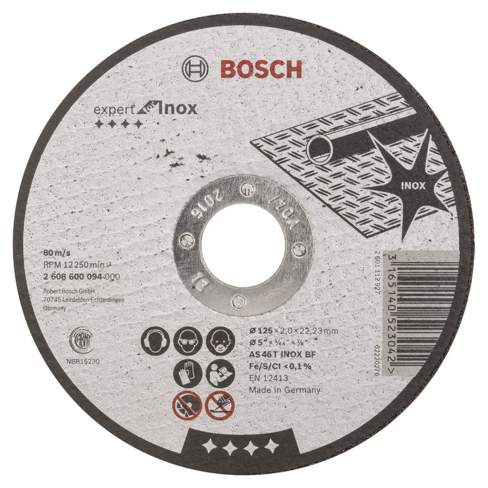 Bosch - 125 * 2.0 mm Expert Series Flat Inox (Stainless Steel) Cutting Disc (Stone)