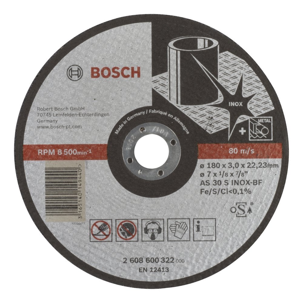 Bosch - 180 * 3.0 mm Expert Series Flat Inox (Stainless Steel) Cutting Disc (Stone)