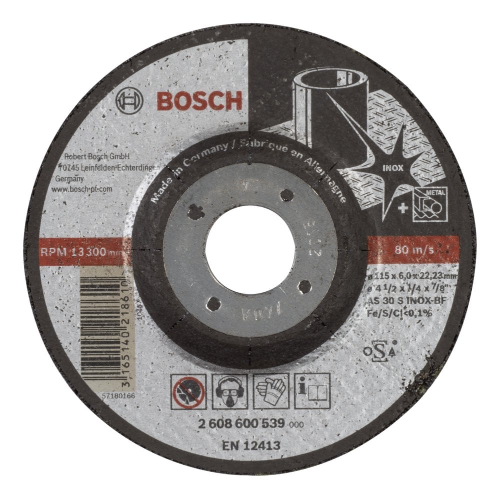 Bosch - 115 * 6.0 mm Expert Series Curved Inox (Stainless Steel) Grinding Disc (Stone)