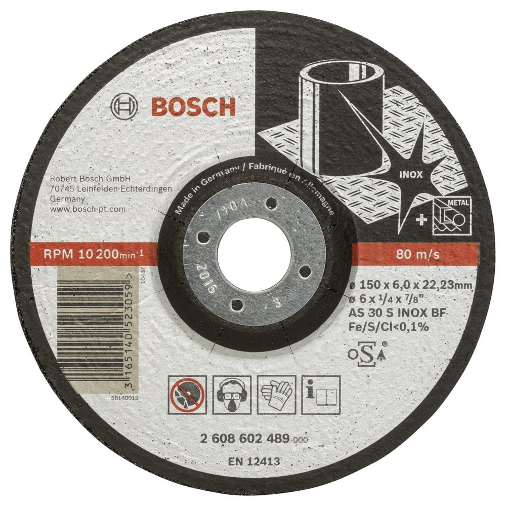 Bosch - 150 * 6.0 mm Expert Series Curved Inox (Stainless Steel) Grinding Disc (Stone)