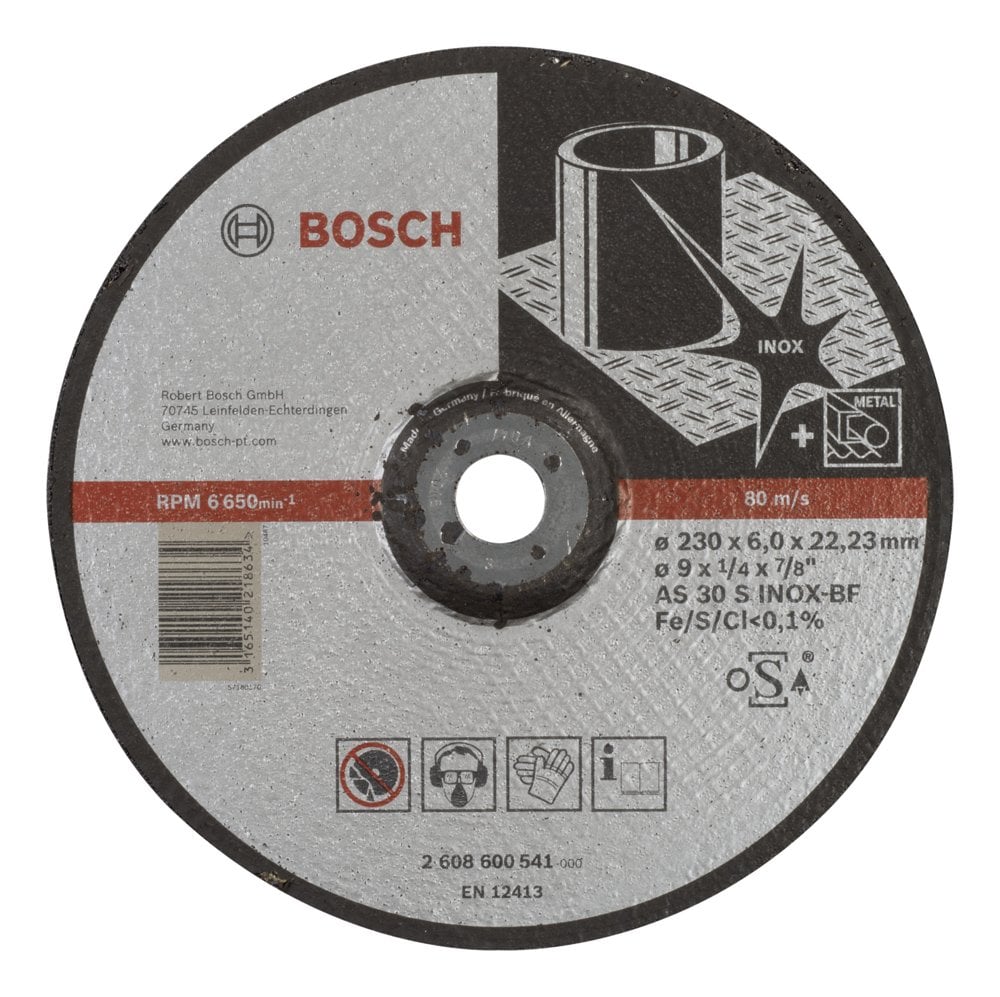 Bosch - 230 * 6.0 mm Expert Series Curved Inox (Stainless Steel) Grinding Disc (Stone)