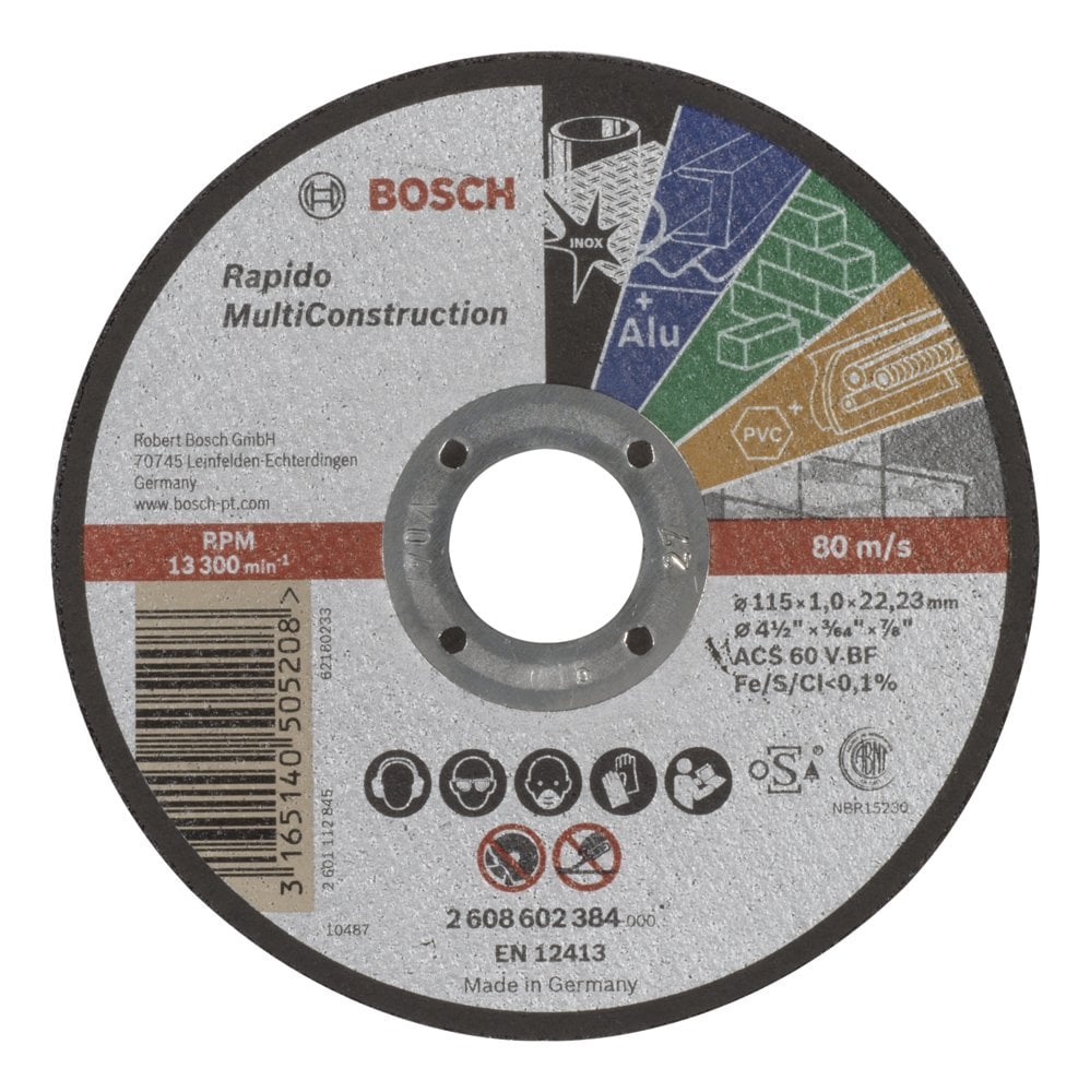 Bosch - 115*1.0 mm Flat Cutting Disc for Multi-Material Use (Stone)