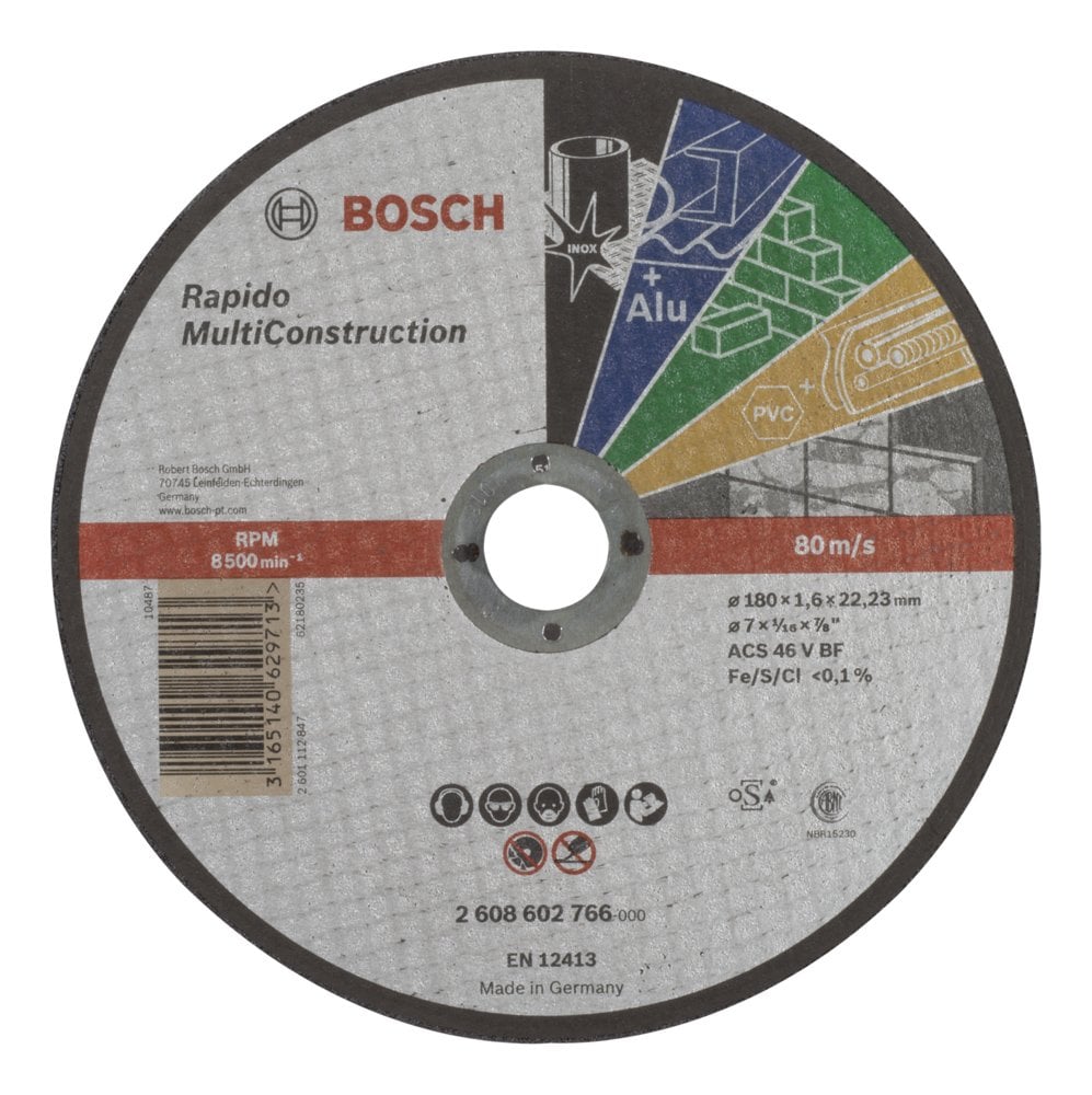 Bosch - 180*1.6 mm Flat Cutting Disc for Multi-Material Use (Stone)