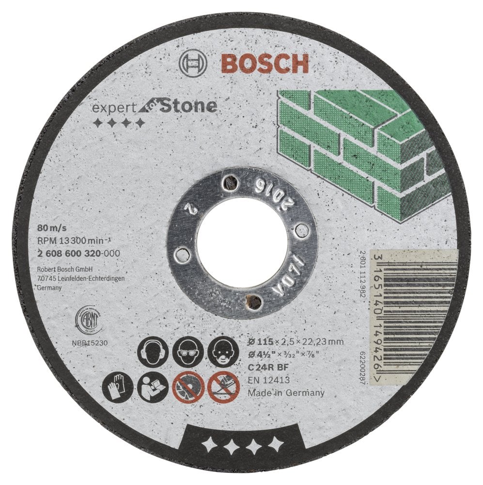 Bosch - 115 * 2.5 mm Expert Series Flat Stone Cutting Disc (Stone)