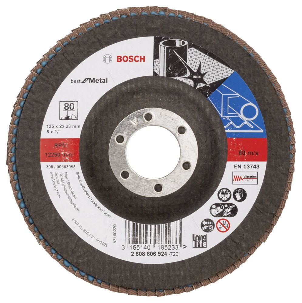 Bosch - 125 mm 80 Kum Best Serisi Metal Flap Disk