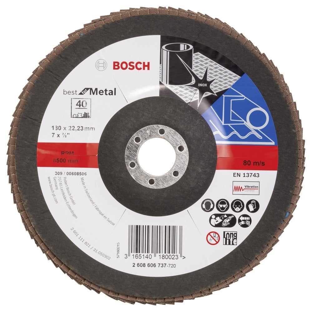 Bosch - 180 mm 40 Kum Best Serisi Metal Flap Disk