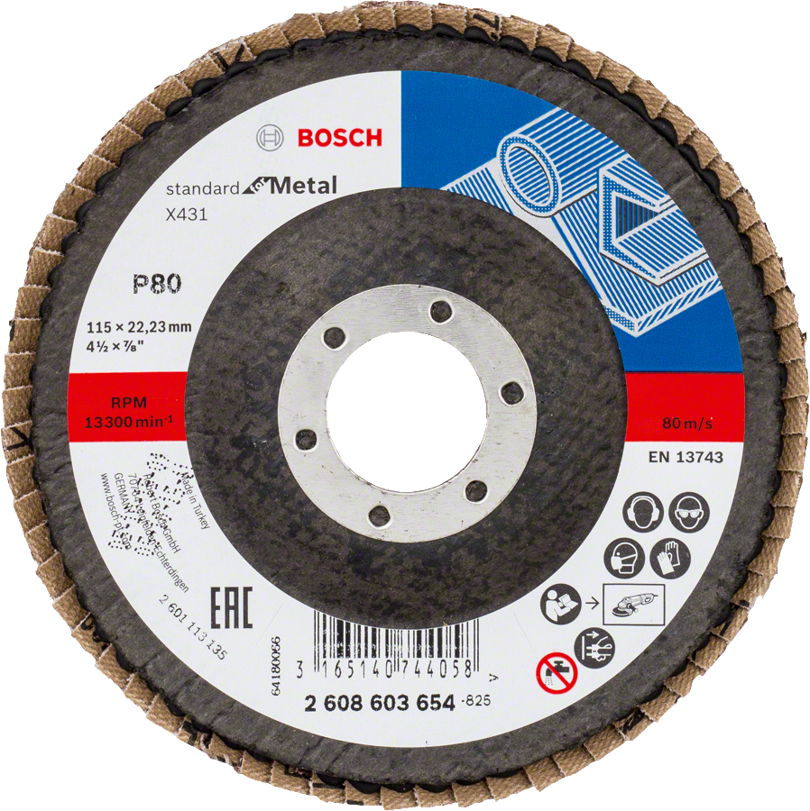 Bosch - 115 mm 80 Kum Standard Seri AlOX Flap Disk