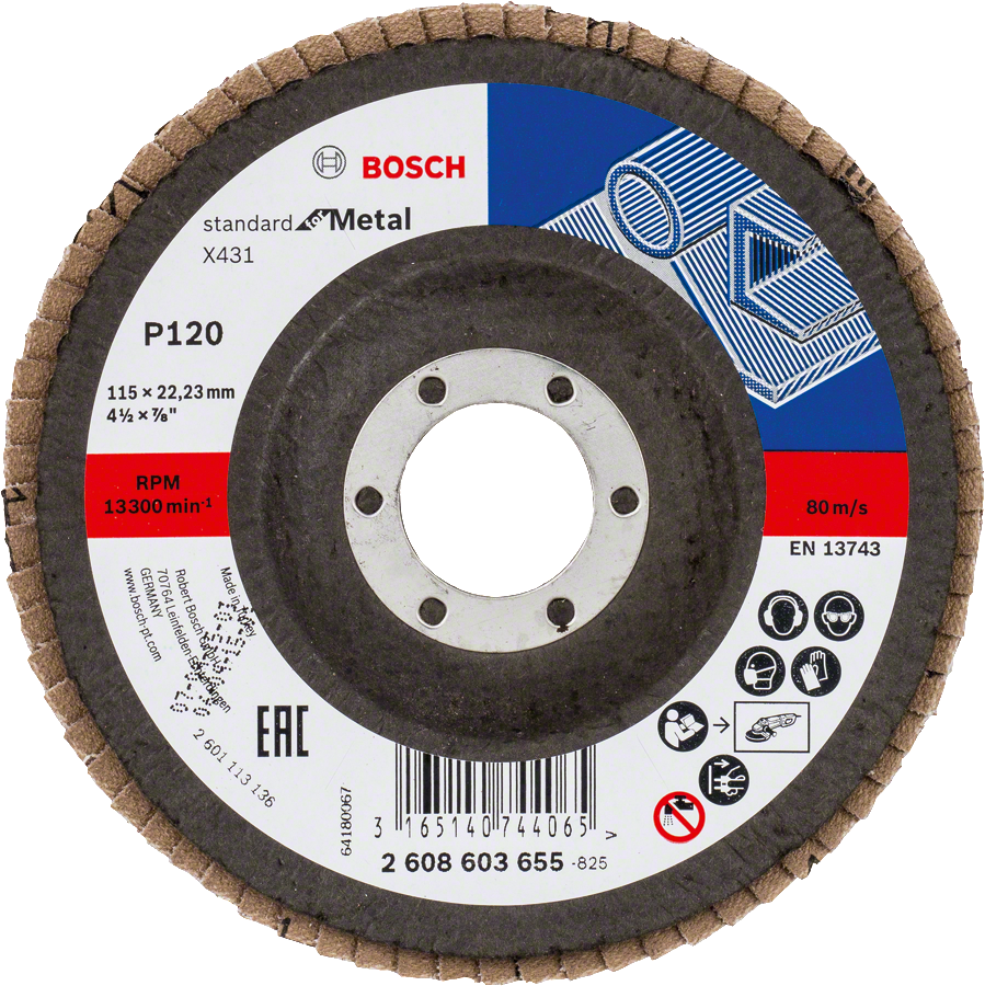 Bosch - 115 mm 120 Kum Standard Seri AlOX Flap Disk