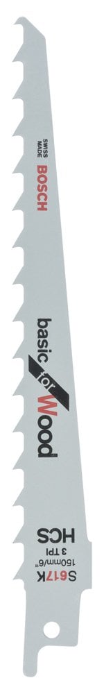 Bosch - Basic Series Reciprocating Saw Blade for Wood S 617 K - 2 Pieces