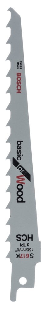 Bosch - Basic Series Reciprocating Saw Blade for Wood S 617 K - 5 Pieces