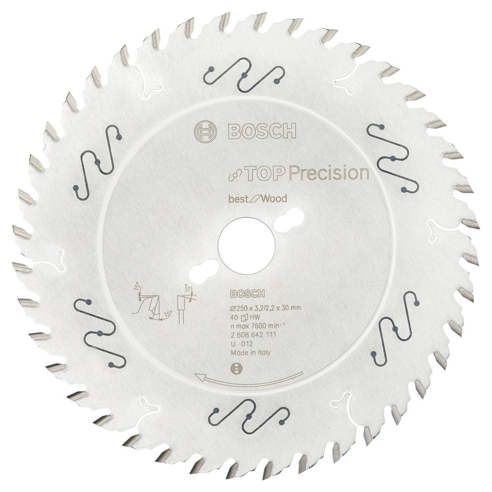 Bosch - Best Series Circular Saw Blade for Fine Cutting Wood 250*30 mm 40 Teeth