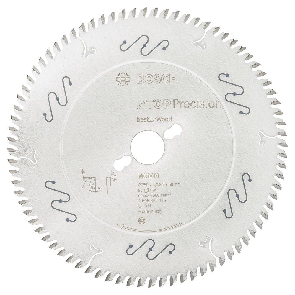 Bosch - Best Series Circular Saw Blade for Fine Cutting Wood 250*30 mm 80 Teeth