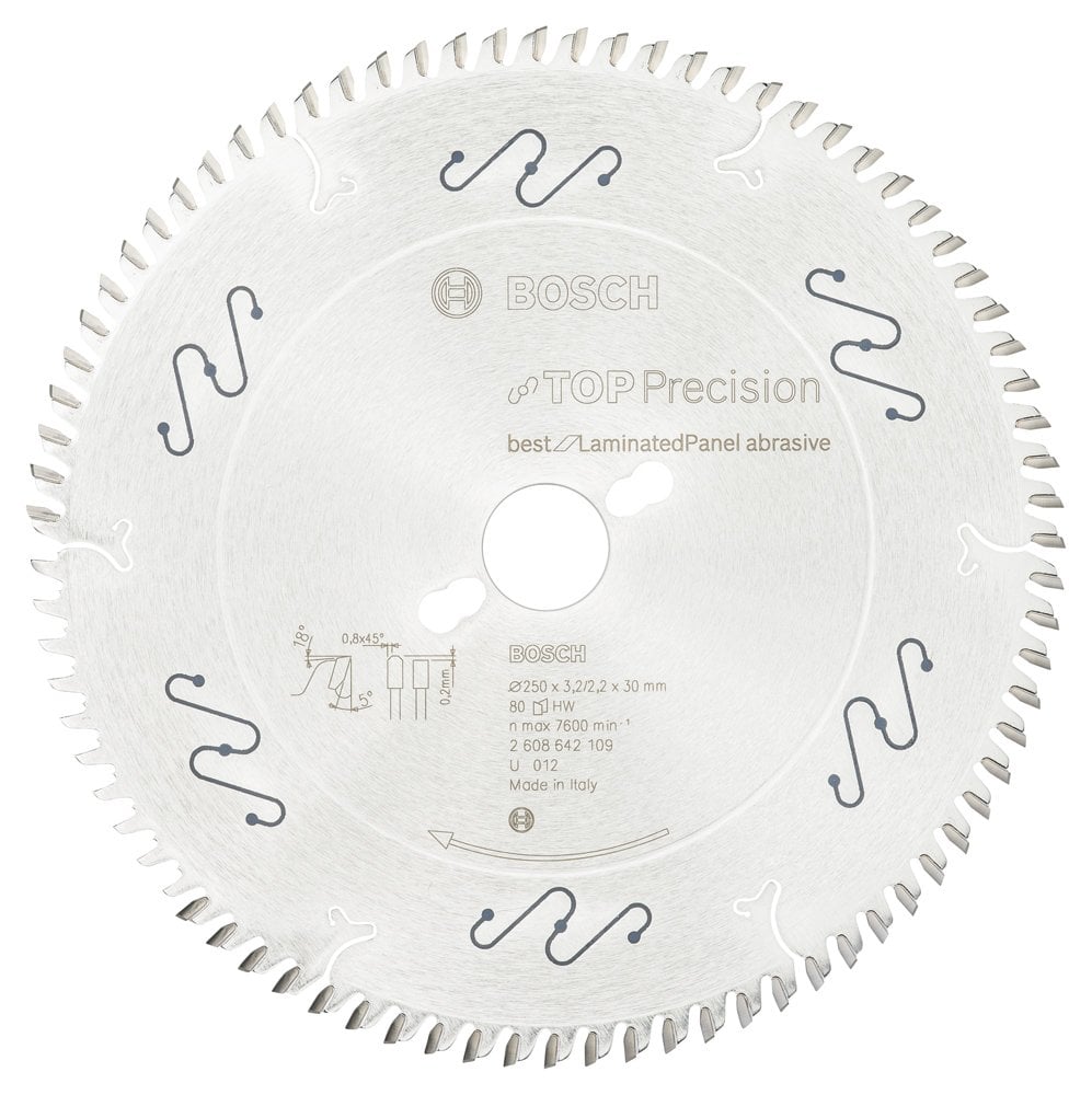 Bosch - Best Series Precision Cutting Abrasive Coated Laminated Panel Circular Saw Blade 250*30 mm 80 Teeth