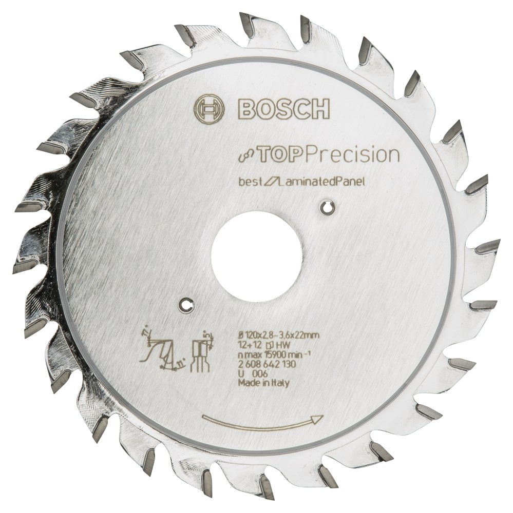 Bosch - Best Series Precision Cutting Laminate Panel Pre-Scratching Blade 120*22 mm 12+12 Teeth