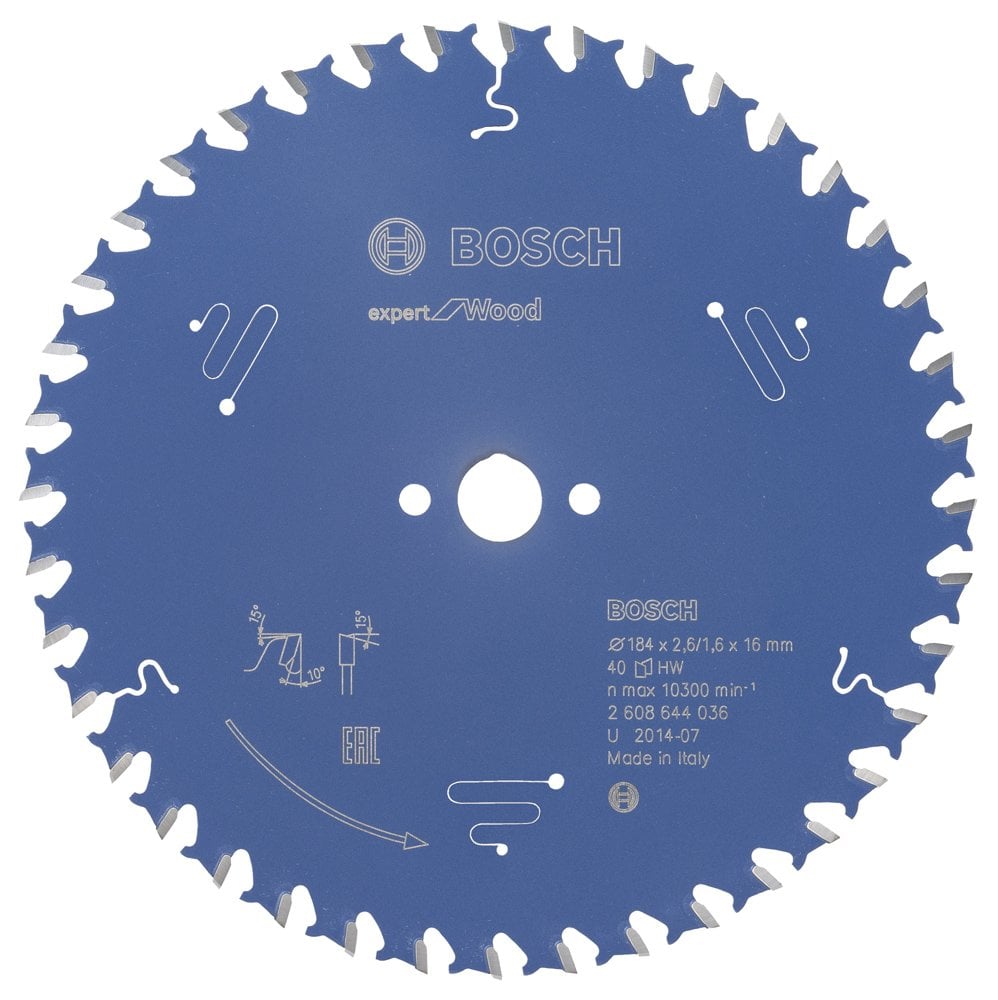 Bosch - Expert Series Circular Saw Blade for Wood 184*16 mm 40 Teeth