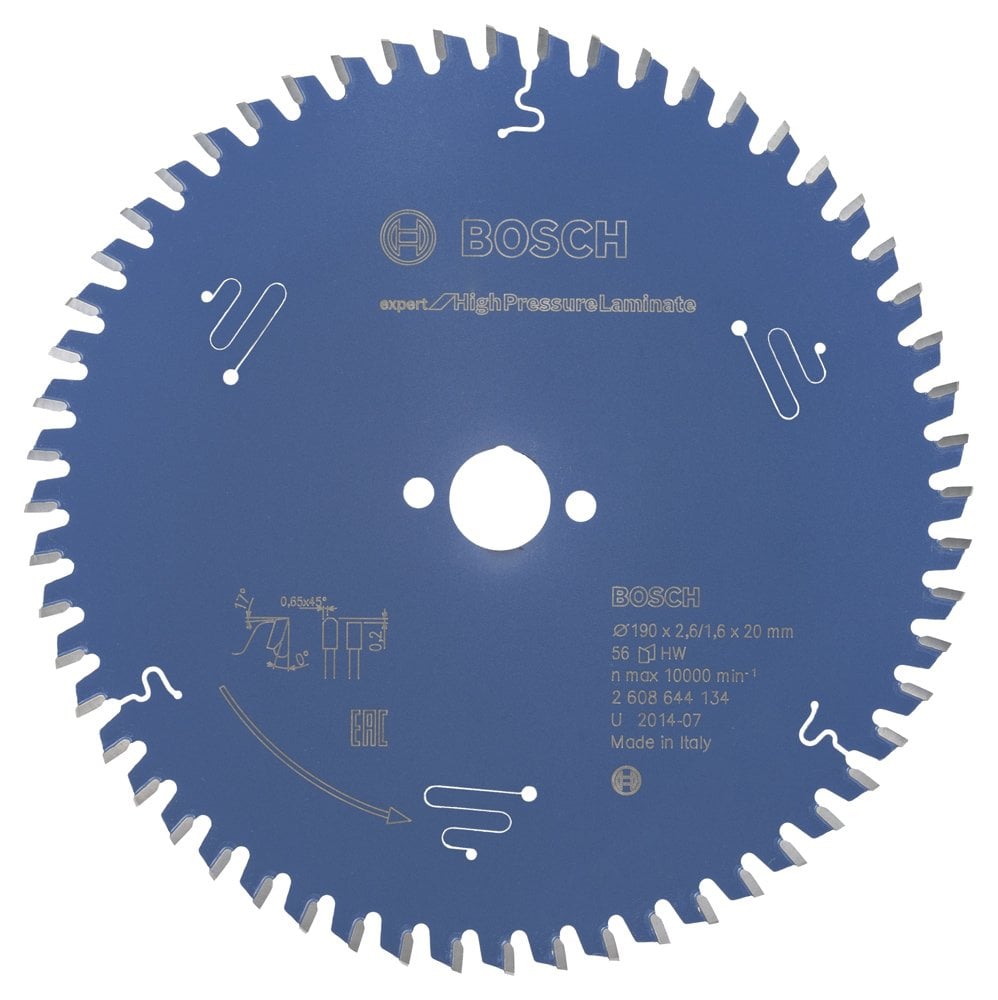 Bosch - Expert Series Circular Saw Blade for High Pressure Laminated Panel and Trespa 190*20 mm 56 Teeth