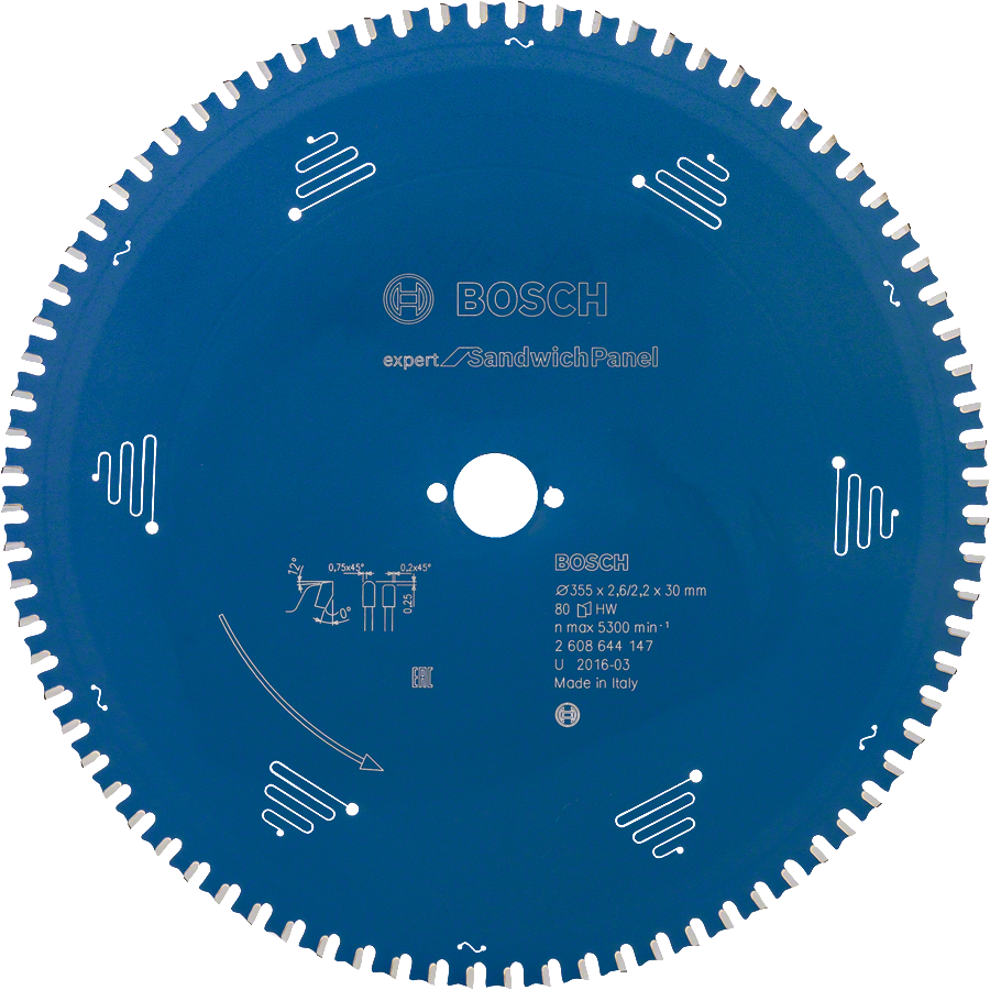 Bosch - Expert Series Circular Saw Blade for Steel Sheet Sandwich Panels 355*30 mm 80 Teeth