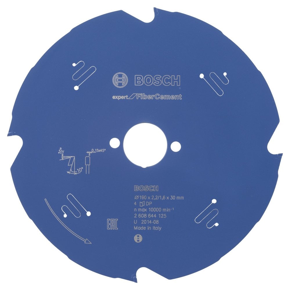 Bosch - Expert Series Circular Saw Blade for Fibre Cement and Plasterboard 190*30 mm 4 Teeth