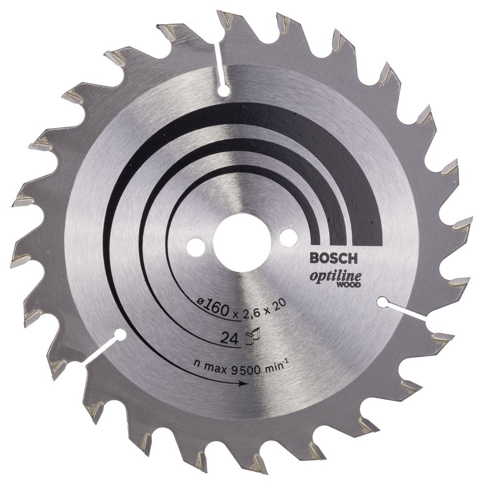 Bosch - Optiline Series Circular Saw Blade for Wood 160*20/16 mm 24 Teeth