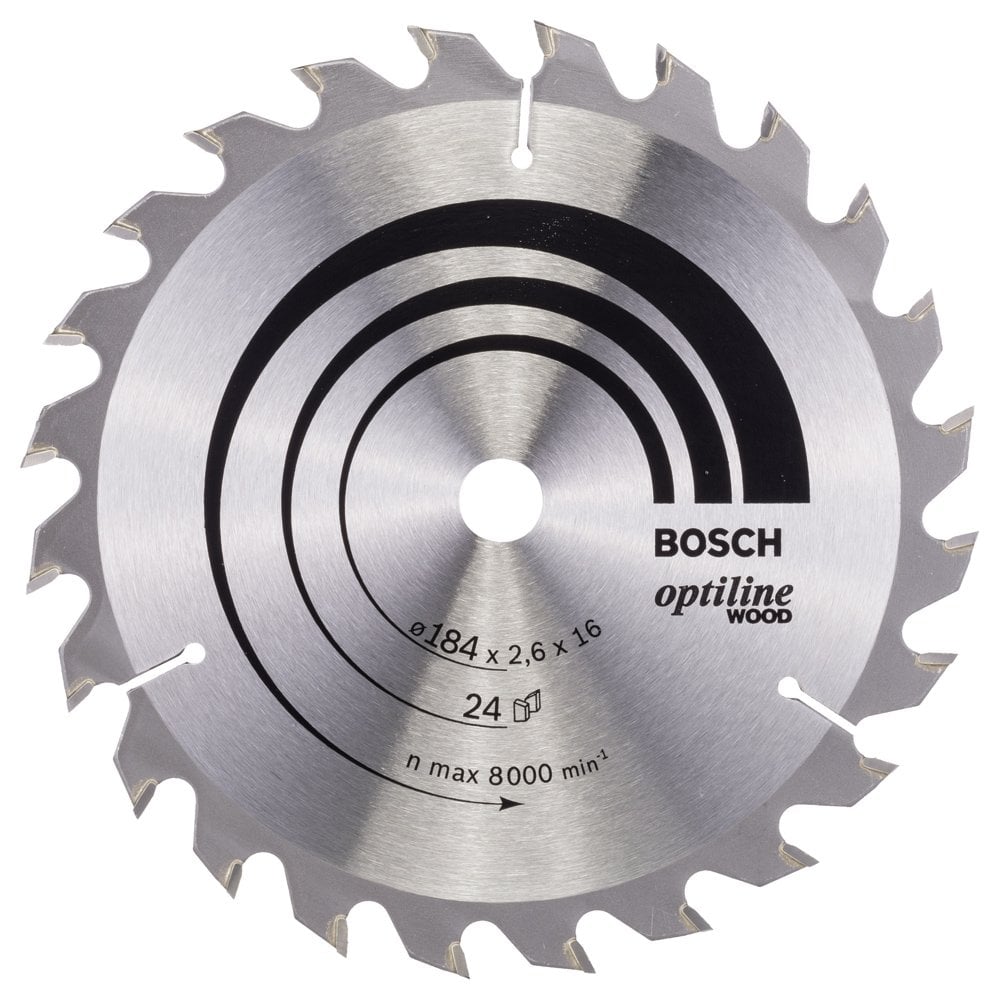 Bosch - Optiline Series Circular Saw Blade for Wood 184*16 mm 24 Teeth