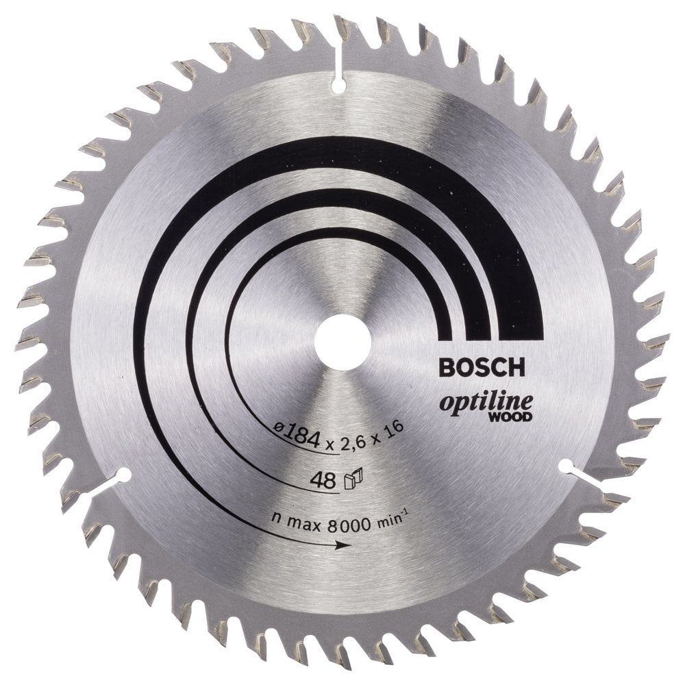 Bosch - Optiline Series Circular Saw Blade for Wood 184*16 mm 48 Teeth